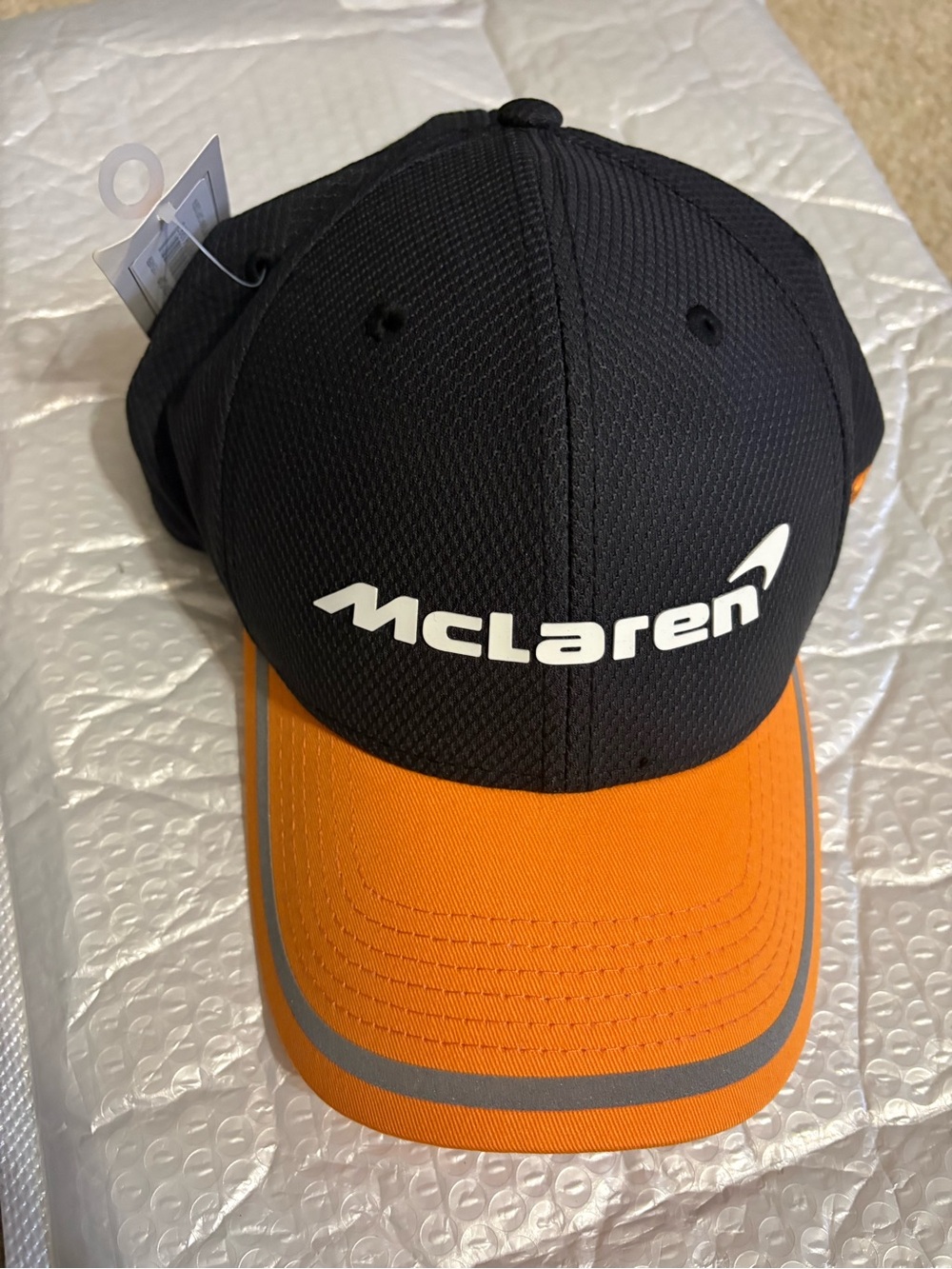Authentic 100% new with tag McLaren Black & Orange Logo Baseball Cap